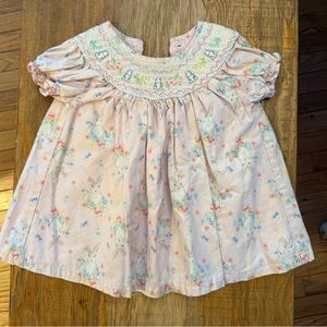 Bonnie Baby Pink Easter Bunny Spring Dress with Embroidered Details